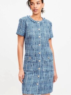 LOFT Women’s Tweed Mini Pocket Dress, Size 8, NWT